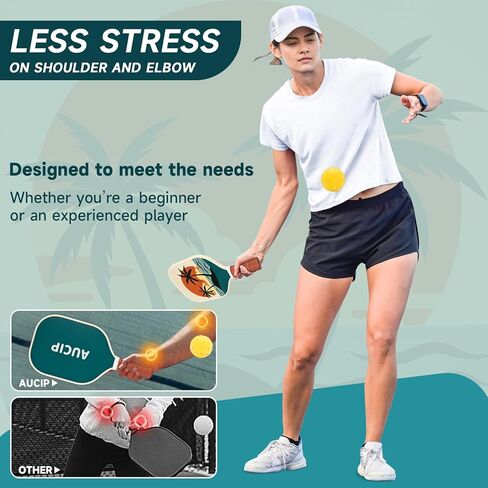 Purple Pickleball Paddlles ، مجموعة Pickleball Paddles المعتمدة من USAPA من 2 ، Polypropylene Honeycomb Core ، مجموعة Pickleball من الألياف الزجاجية مع مضاربتين للمخلل ، 4 كرات المخللات ، حقيبة واحدة للمخللة للنساء in Kuwait