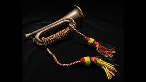 Military Style Brass Bugle with Braided Cord – Music Collectible or Army Style Ceremonial Horn in Saudi Arabia