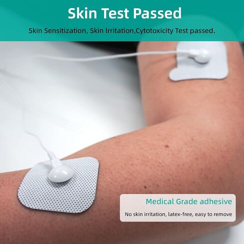 TENS Unit Replacement Pads, 40 PCS Adhesive Electrode, Reusable Replacement Electrodes, Compatible with Muscle Stimulator Machine of Most Brand, Standard 3.5 mm Snap-on Connector, 2" X 2" in Kuwait