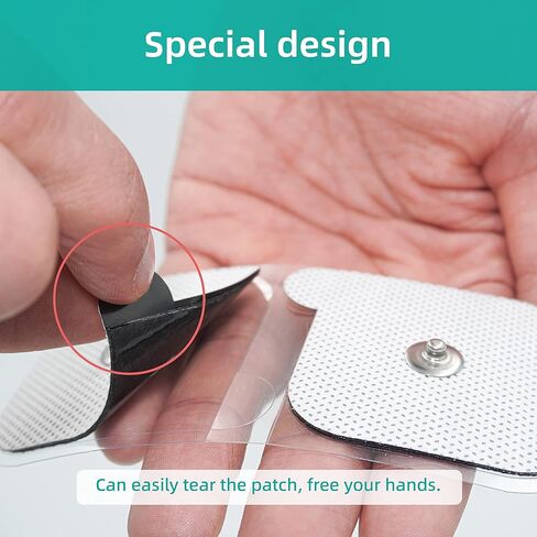 TENS Unit Replacement Pads, 40 PCS Adhesive Electrode, Reusable Replacement Electrodes, Compatible with Muscle Stimulator Machine of Most Brand, Standard 3.5 mm Snap-on Connector, 2" X 2" in Kuwait