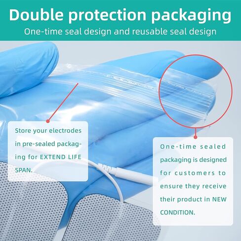 TENS Unit Replacement Pads, 40 PCS Adhesive Electrode, Reusable Replacement Electrodes, Compatible with Muscle Stimulator Machine of Most Brand, Standard 3.5 mm Snap-on Connector, 2" X 2" in Kuwait