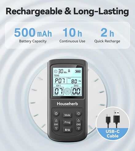 وحدة تحفيز العضلات لتخفيف الآلام، جهاز EMS TENS 3 في 1 مع 28 وضعًا، و40 مستوى كثافة، مدلك ثنائي القناة قابل لإعادة الشحن مع 8 وسادات للظهر والرقبة والكتف وعرق النسا in Kuwait