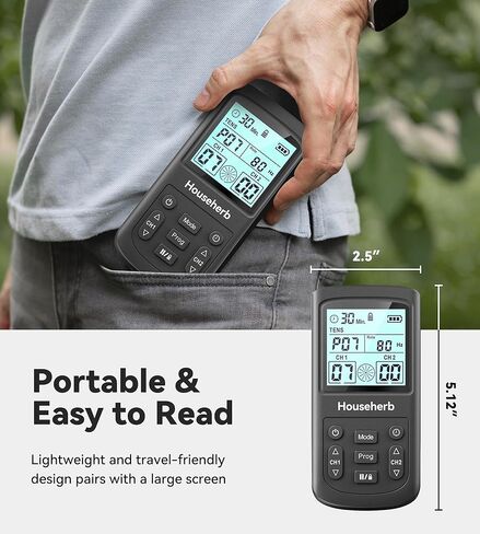 وحدة تحفيز العضلات لتخفيف الآلام، جهاز EMS TENS 3 في 1 مع 28 وضعًا، و40 مستوى كثافة، مدلك ثنائي القناة قابل لإعادة الشحن مع 8 وسادات للظهر والرقبة والكتف وعرق النسا in Kuwait