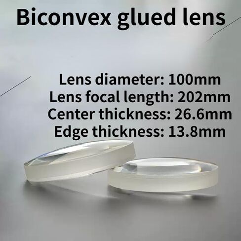 100mm Focal Length 202mm Biconvex Glued Lens Achromatic Lens Wavelength 400-700nm Gluing Convex Lenses in Saudi Arabia