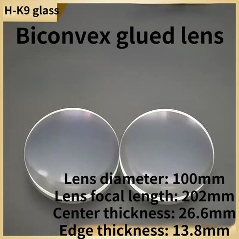 100mm Focal Length 202mm Biconvex Glued Lens Achromatic Lens Wavelength 400-700nm Gluing Convex Lenses in Saudi Arabia
