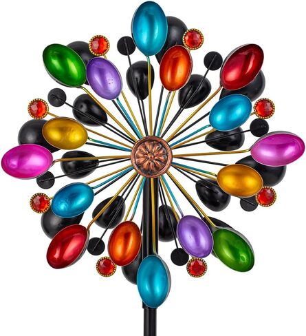 DREAMYSOUL Sunflower and Rooster Wind Spinners, Outdoor Fall Harvest Thanksgiving Decorations, Metal Kinetic Wind Spinners Chicken Farmhouse Garden Lawn Yard Decor, Fall Thanksgiving Gifts in Kuwait