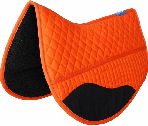 CHALLENGER Quilted Western Orange Barrel Saddle Pad with Fleece Underside Padding – Shock-Absorbing Comfort Training Pad – 26" Spine x 17" Drop 39TS11OR in Saudi Arabia