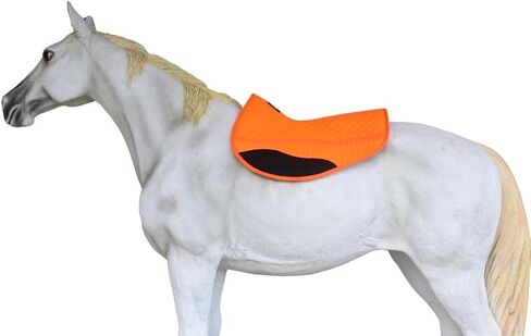 CHALLENGER Quilted Western Orange Barrel Saddle Pad with Fleece Underside Padding – Shock-Absorbing Comfort Training Pad – 26" Spine x 17" Drop 39TS11OR in Saudi Arabia