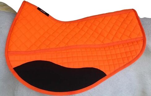 CHALLENGER Quilted Western Orange Barrel Saddle Pad with Fleece Underside Padding – Shock-Absorbing Comfort Training Pad – 26" Spine x 17" Drop 39TS11OR in Saudi Arabia
