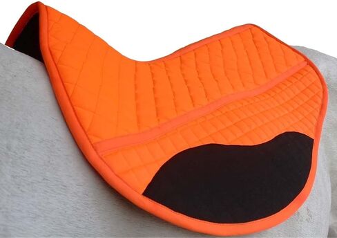 CHALLENGER Quilted Western Orange Barrel Saddle Pad with Fleece Underside Padding – Shock-Absorbing Comfort Training Pad – 26" Spine x 17" Drop 39TS11OR in Saudi Arabia