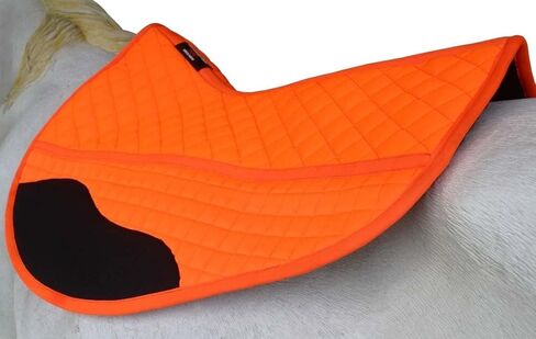 CHALLENGER Quilted Western Orange Barrel Saddle Pad with Fleece Underside Padding – Shock-Absorbing Comfort Training Pad – 26" Spine x 17" Drop 39TS11OR in Saudi Arabia
