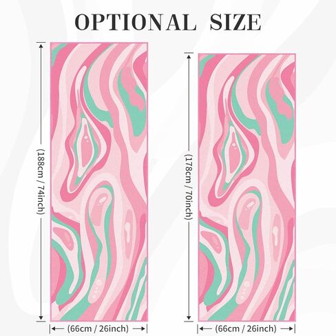 Yoga Mat Towel Cover with Large Corner Pockets, Non Slip Grip Microfiber Mat Cover Mat for Hot Yoga, Pilates and Gym Workout, 70" L x 26" W, Pink in Kuwait