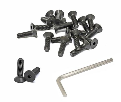 iexcell 100 Pcs M3 x 6mm Thread Pitch 0.5 mm Alloy Steel 12.9 Grade Hex Socket Flat Head Cap Screws Bolts Kit, Black Oxide Finish in Saudi Arabia