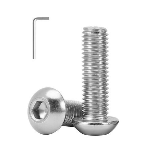 M3 × 10 مم (50 حزمة) مسامير برأس سداسي برأس زر، محرك سداسي بلمسة نهائية لامعة خيط آلي بالكامل، مقاوم للتآكل 304 من الفولاذ المقاوم للصدأ 18-8 براغي in Kuwait