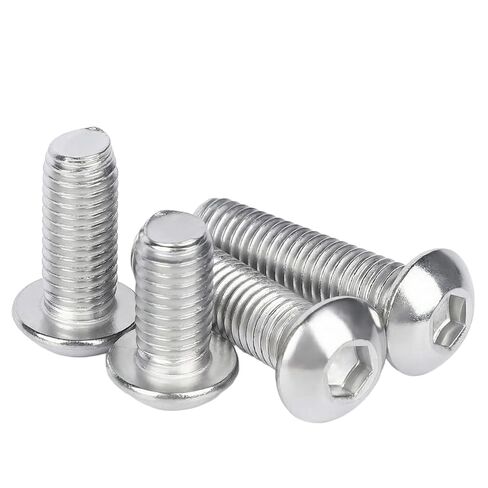 M3 x 10mm(50 Pack) Button Head Hex Socket Cap Screws Bolts, Hex Drive Bright Finish Fully Machine Thread, Corrosion Resistant 304 Stainless Steel 18-8 Screws in Kuwait