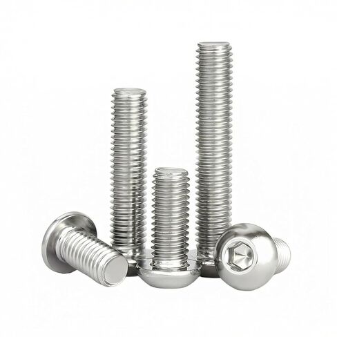 M3 x 10mm(50 Pack) Button Head Hex Socket Cap Screws Bolts, Hex Drive Bright Finish Fully Machine Thread, Corrosion Resistant 304 Stainless Steel 18-8 Screws in Kuwait