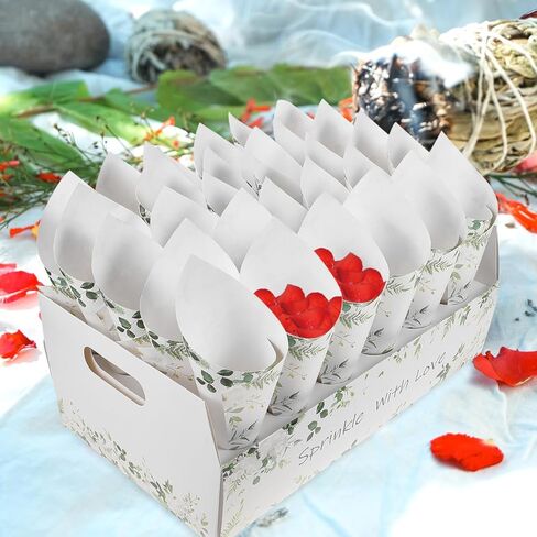 CIMAXIC Confetti Cone Holder Box with Stand Tray for Party Supplies Wedding Decor 14.17X8.85X8.85In Paper Cones Bouquet Candy Display in Saudi Arabia