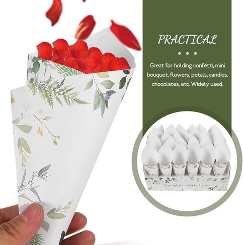 CIMAXIC Confetti Cone Holder Box with Stand Tray for Party Supplies Wedding Decor 14.17X8.85X8.85In Paper Cones Bouquet Candy Display in Saudi Arabia