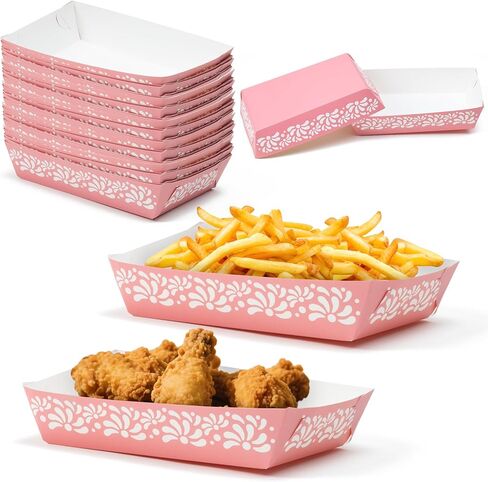 Derby Gingham Food Trays - 50Pcs Green Gingham Unassembled Trays Nacho Snack Chicken Holder Disposable Paper Plates Derby Day Racing Decorations Horse Carnivals Party Food Containers in Kuwait