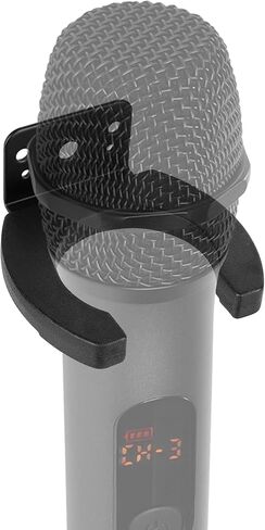 GEEKRIA for Creators حامل تثبيت على الحائط للميكروفون، شماعة تخزين ميكروفون سلكية ولاسلكية، تصميم موفر للمساحة للمنزل والمكتب واستوديو التسجيل، سهل التركيب (مقعدين/أسود) in Kuwait