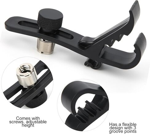Drum Microphone Clips, 4pcs Shockproof Drum Mic Securing Clamp Mounts Microphone Securing Clips Adjustable Compact Universal Lapel Mic Stand Rim Musical Instrument Supplies in Saudi Arabia