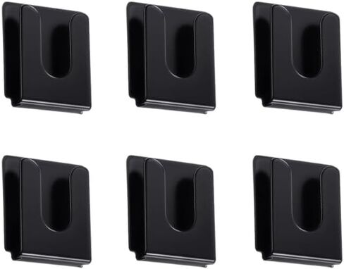 6 Pcs Black Radio Microphone Hanger with Adhesive Back, Universal CB Mic Holder Mount for Car Truck RV, Metal Clip Holder for Home Office Use (36x30x9mm) in Saudi Arabia