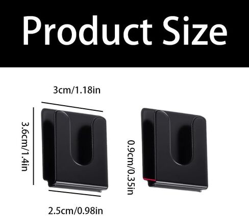6 Pcs Black Radio Microphone Hanger with Adhesive Back, Universal CB Mic Holder Mount for Car Truck RV, Metal Clip Holder for Home Office Use (36x30x9mm) in Saudi Arabia