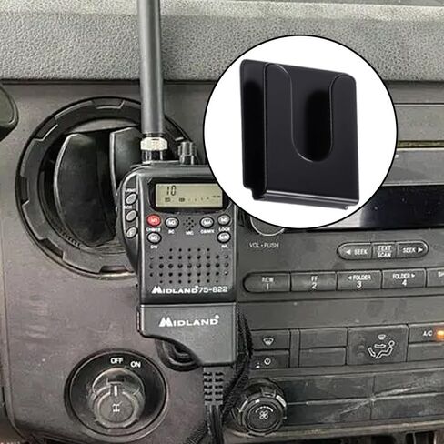 6 Pcs Black Radio Microphone Hanger with Adhesive Back, Universal CB Mic Holder Mount for Car Truck RV, Metal Clip Holder for Home Office Use (36x30x9mm) in Saudi Arabia
