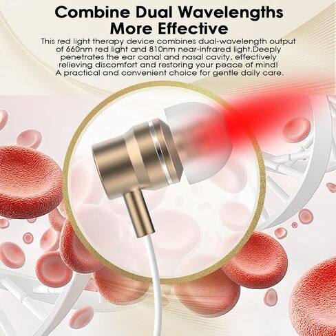 Upgraded 2-in-1 Red Light Therapy Device for Ears & Nose, Dual-Wavelength 660nm Red Light & 810nm Near-Infrared Light, Wearable Care Device for Ear & Nasal Comfort, Relaxation and Daily Wellness in Kuwait