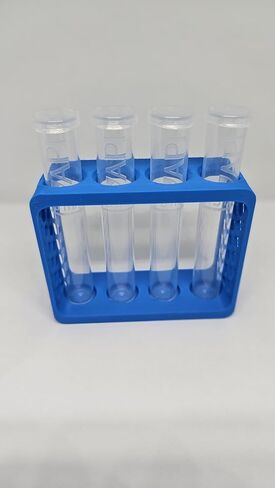 Aquatic Water Quality Testing Tube Holder with 4CT 10ml Test Tubes 5ml Markings - Plastic Durable Rack, 4 Tubes Variation (Black Rack) in Saudi Arabia