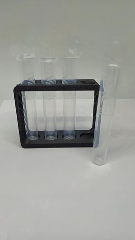 Aquatic Water Quality Testing Tube Holder with 4CT 10ml Test Tubes 5ml Markings - Plastic Durable Rack, 4 Tubes Variation (Black Rack) in Saudi Arabia