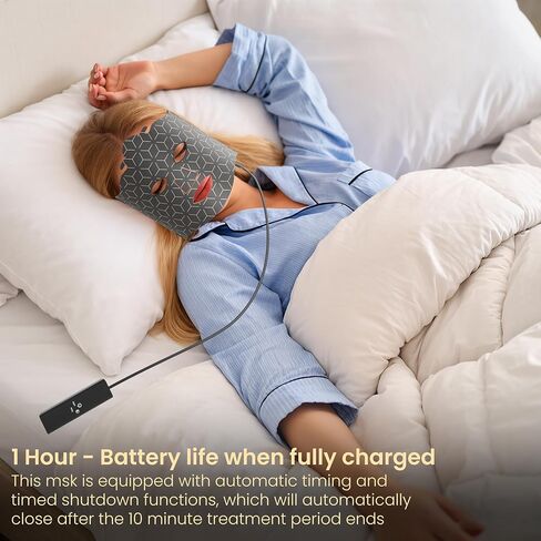 قناع العناية ببشرة الوجه بـ 7-1 ألوان LED، قناع الضوء الأحمر للوجه، قناع الوجه السيليكون اللاسلكي LED، الصالون أو المنزل، أسود. in Kuwait