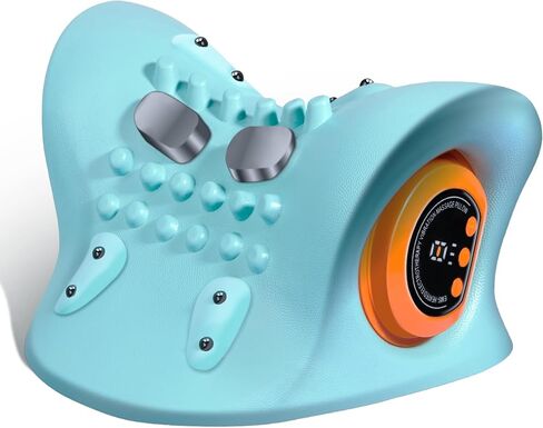 GYSIEN Neck Massager, Neck and Shoulder Relaxer with Heat, 3 Modes, Portable Pillows for Pain Relief and Muscle Relax, 26° Angle Cervical Traction Device for Back, Shoulder in Saudi Arabia