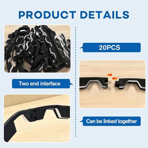 شرائط إغلاق إسفنجية للسقف المعدني، 20 قطعة 36 بوصة شرائط إسفنجية من البولي إيثيلين مع ذاتية اللصق لألواح التسقيف المعدنية، أسود in Kuwait