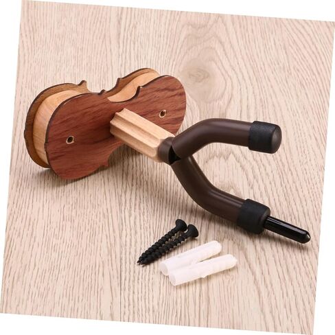 Violin Wall Hanger Dedo Red Wood Color Violin Mount for Home and Studio Easy Installation with Protective Padding for Displaying Violins and Violas in Saudi Arabia