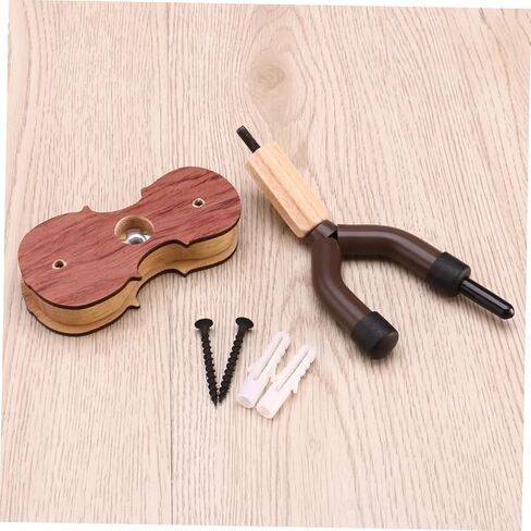 Violin Wall Hanger Dedo Red Wood Color Violin Mount for Home and Studio Easy Installation with Protective Padding for Displaying Violins and Violas in Saudi Arabia