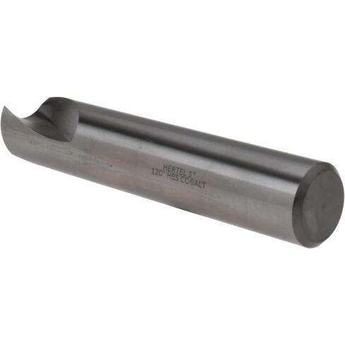مثقاب هيرتل، قطر 1 بوصة، كوبالت M-35 HSS-E، قطر عرقوب 1 بوصة، لمسة نهائية لامعة/غير مطلية، 120 درجة، طول الناي 1-3/4 بوصة، 5-3/8 بوصة OAL، قطع اليد اليمنى in Saudi Arabia
