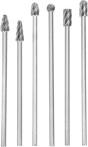 6Pcs Cutting Burrs, 6mm 1/4in Shank Rotating Files Burr Set, Tungsten Steel Rotating Burr Set with 10mm Cutting Diameter for Process Cast Iron, Cast Steel, Carbon Steel in Kuwait