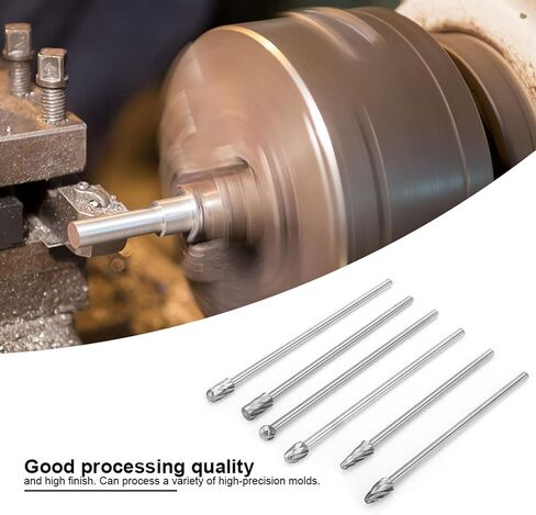 6Pcs Cutting Burrs, 6mm 1/4in Shank Rotating Files Burr Set, Tungsten Steel Rotating Burr Set with 10mm Cutting Diameter for Process Cast Iron, Cast Steel, Carbon Steel in Kuwait