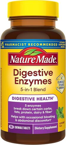 Nature Made Digestive Enzymes 5-in-1 Blend, Digestive Health Support, 90 Chewable Tablets, 30 Day Supply in Saudi Arabia