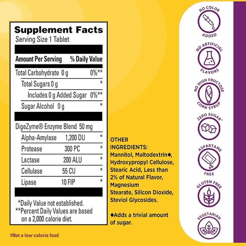 Nature Made Digestive Enzymes 5-in-1 Blend, Digestive Health Support, 90 Chewable Tablets, 30 Day Supply in Saudi Arabia