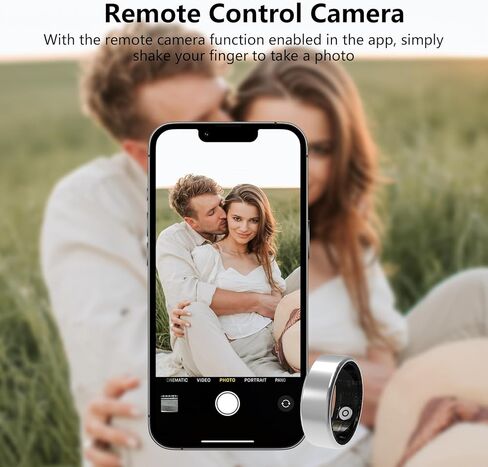 حلقة ذكية لتتبع اللياقة البدنية للنساء والرجال مع معدل ضربات القلب، أكسجين الدم، الخطوة، مراقبة النوم، حلقة اللياقة البدنية المقاومة للماء IP68 تدعم التحكم بالإيماءات، بدون رسوم تطبيق لأجهزة iPhone وAndroid، فضي 7 in Kuwait