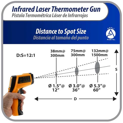 Appli Parts APTT-DLD Termometro Pistola Laser Infrarrojo -50 C a 550 C para aplicaciones de Refrigeracion y Calefaccion in Saudi Arabia