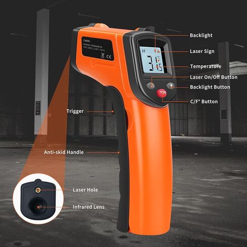 Non-Contact Infrared Thermometer Gun X6000- Handheld Digital Temperature Tester with LCD Display for Home/Kitchen/Industrial Use,Range:-58°F ~1022°F. in Saudi Arabia