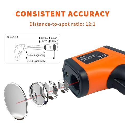 Non-Contact Infrared Thermometer Gun X6000- Handheld Digital Temperature Tester with LCD Display for Home/Kitchen/Industrial Use,Range:-58°F ~1022°F. in Saudi Arabia
