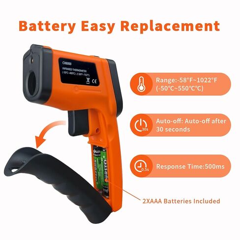 Non-Contact Infrared Thermometer Gun X6000- Handheld Digital Temperature Tester with LCD Display for Home/Kitchen/Industrial Use,Range:-58°F ~1022°F. in Saudi Arabia