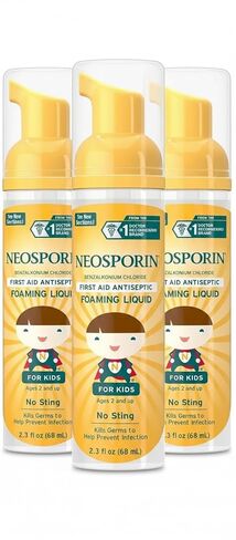 منظف ​​الجروح نيوسبورين للأطفال 2.30 أونصة (عبوة من 3 قطع) in Kuwait