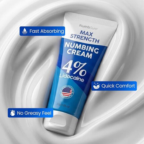 Lidocaine 4% Numbing Cream – Topical Skin Comfort Cream for Sensitive Skin, Helps Reduce Discomfort, Itching & Burning Sensation – Fast Absorbing Skin Care Cream in Saudi Arabia