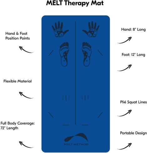 بساط العلاج MELT - بساط تمرين كبير جدًا لطريقة الذوبان واليوجا والبيلاتس والمزيد - ملحق للياقة البدنية للمنزل أو صالة الألعاب الرياضية أو الاستوديو - مضاد للانزلاق وخالي من اللاتكس والكلوريد متعدد الفينيل in Kuwait
