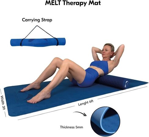 بساط العلاج MELT - بساط تمرين كبير جدًا لطريقة الذوبان واليوجا والبيلاتس والمزيد - ملحق للياقة البدنية للمنزل أو صالة الألعاب الرياضية أو الاستوديو - مضاد للانزلاق وخالي من اللاتكس والكلوريد متعدد الفينيل in Kuwait